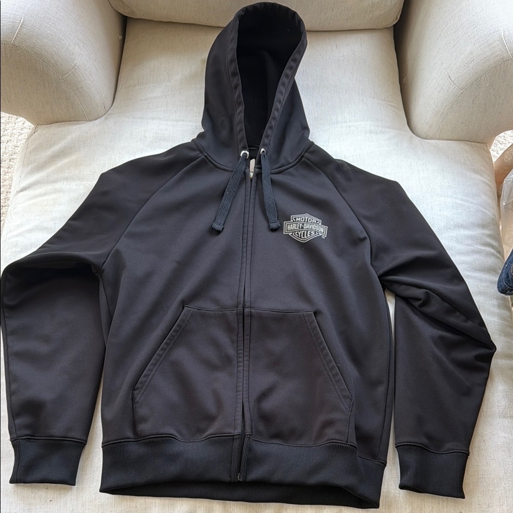 Harley-Davidson Black unisex zip up with hoodie